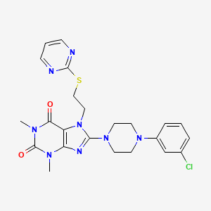 8-(4-(3-chlorophenyl)piperazin-1-yl)-1,3-dimethyl-7-(2-(pyrimidin-2-ylthio)ethyl)-1H-purine-2,6(3H,7H)-dione