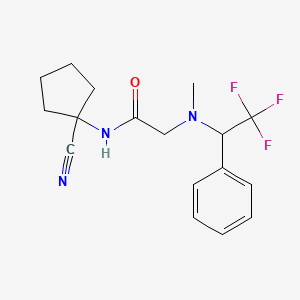 molecular formula C17H20F3N3O B2726301 N-(1-cyanocyclopentyl)-2-[methyl(2,2,2-trifluoro-1-phenylethyl)amino]acetamide CAS No. 1333528-14-5
