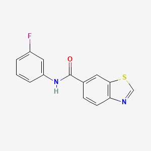 molecular formula C14H9FN2OS B2726306 N-(3-fluorophenyl)-1,3-benzothiazole-6-carboxamide CAS No. 681168-90-1
