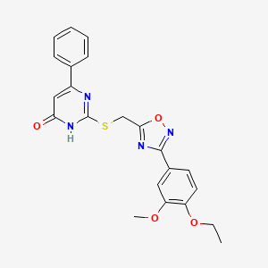 2-({[3-(4-Ethoxy-3-methoxyphenyl)-1,2,4-oxadiazol-5-yl]methyl}sulfanyl)-6-phenyl-4-pyrimidinol