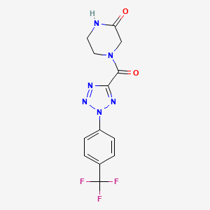 4-(2-(4-(trifluoromethyl)phenyl)-2H-tetrazole-5-carbonyl)piperazin-2-one