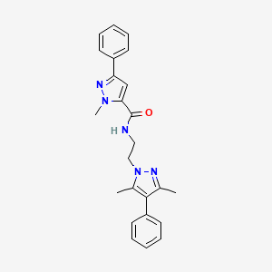 N-(2-(3,5-dimethyl-4-phenyl-1H-pyrazol-1-yl)ethyl)-1-methyl-3-phenyl-1H-pyrazole-5-carboxamide