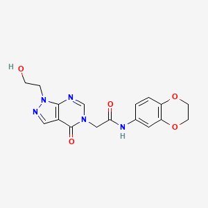 molecular formula C17H17N5O5 B2726361 N-(2,3-dihydro-1,4-benzodioxin-6-yl)-2-[1-(2-hydroxyethyl)-4-oxo-1H,4H,5H-pyrazolo[3,4-d]pyrimidin-5-yl]acetamide CAS No. 900011-45-2