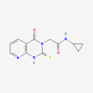 molecular formula C12H12N4O2S B2726366 N-cyclopropyl-2-{4-oxo-2-sulfanylidene-1H,2H,3H,4H-pyrido[2,3-d]pyrimidin-3-yl}acetamide CAS No. 688793-71-7
