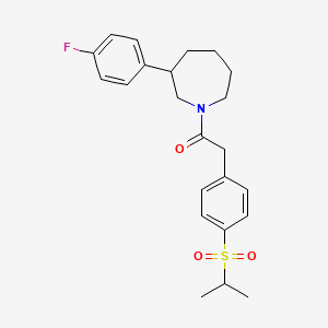 molecular formula C23H28FNO3S B2726415 1-(3-(4-Fluorophenyl)azepan-1-yl)-2-(4-(isopropylsulfonyl)phenyl)ethanone CAS No. 1797140-10-3