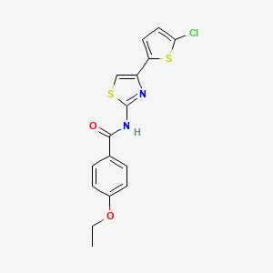 molecular formula C16H13ClN2O2S2 B2726478 N-[4-(5-chlorothiophen-2-yl)-1,3-thiazol-2-yl]-4-ethoxybenzamide CAS No. 476208-90-9