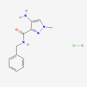 molecular formula C12H15ClN4O B2726499 4-Amino-N-benzyl-1-methyl-1H-pyrazole-3-carboxamide hydrochloride CAS No. 1185493-62-2