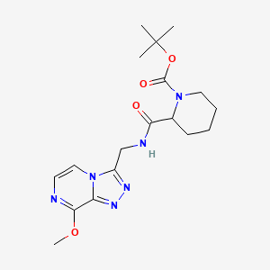 molecular formula C18H26N6O4 B2726506 Tert-butyl 2-(((8-methoxy-[1,2,4]triazolo[4,3-a]pyrazin-3-yl)methyl)carbamoyl)piperidine-1-carboxylate CAS No. 2034201-22-2