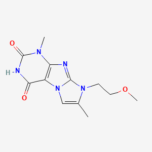 molecular formula C12H15N5O3 B2726554 6-(2-Methoxyethyl)-4,7-dimethylpurino[7,8-a]imidazole-1,3-dione CAS No. 896674-09-2