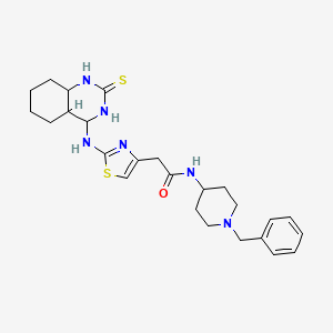 molecular formula C25H26N6OS2 B2726571 N-(1-benzylpiperidin-4-yl)-2-{2-[(2-sulfanylidene-1,2-dihydroquinazolin-4-yl)amino]-1,3-thiazol-4-yl}acetamide CAS No. 689267-07-0