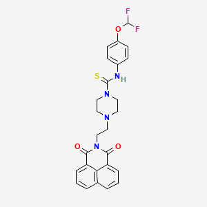 molecular formula C26H24F2N4O3S B2726579 N-(4-(difluoromethoxy)phenyl)-4-(2-(1,3-dioxo-1H-benzo[de]isoquinolin-2(3H)-yl)ethyl)piperazine-1-carbothioamide CAS No. 500267-66-3