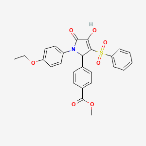 molecular formula C26H23NO7S B2726653 methyl 4-[3-(benzenesulfonyl)-1-(4-ethoxyphenyl)-4-hydroxy-5-oxo-2,5-dihydro-1H-pyrrol-2-yl]benzoate CAS No. 1358672-05-5