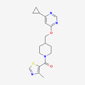 (4-(((6-Cyclopropylpyrimidin-4-yl)oxy)methyl)piperidin-1-yl)(4-methylthiazol-5-yl)methanone