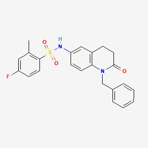 N-(1-benzyl-2-oxo-1,2,3,4-tetrahydroquinolin-6-yl)-4-fluoro-2-methylbenzenesulfonamide