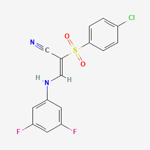 3-((3,5-Difluorophenyl)amino)-2-((4-chlorophenyl)sulfonyl)prop-2-enenitrile