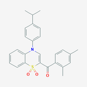 (2,4-dimethylphenyl)[4-(4-isopropylphenyl)-1,1-dioxido-4H-1,4-benzothiazin-2-yl]methanone