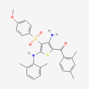 (3-Amino-5-((2,6-dimethylphenyl)amino)-4-((4-methoxyphenyl)sulfonyl)thiophen-2-yl)(2,4-dimethylphenyl)methanone