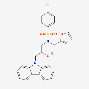 molecular formula C26H23ClN2O4S B2726753 N-[3-(9H-CARBAZOL-9-YL)-2-HYDROXYPROPYL]-4-CHLORO-N-[(FURAN-2-YL)METHYL]BENZENE-1-SULFONAMIDE CAS No. 325986-39-8