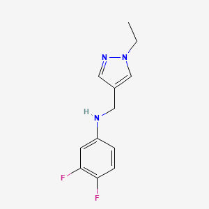 molecular formula C12H13F2N3 B2726800 N-((1-Ethyl-1H-pyrazol-4-yl)methyl)-3,4-difluoroaniline CAS No. 1006340-59-5