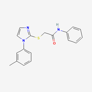 molecular formula C18H17N3OS B2726807 N-phenyl-2-((1-(m-tolyl)-1H-imidazol-2-yl)thio)acetamide CAS No. 851130-98-8