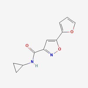molecular formula C11H10N2O3 B2726811 N-cyclopropyl-5-(furan-2-yl)-1,2-oxazole-3-carboxamide CAS No. 135401-63-7