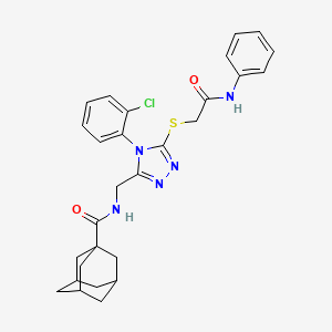 molecular formula C28H30ClN5O2S B2726833 N-{[4-(2-chlorophenyl)-5-{[(phenylcarbamoyl)methyl]sulfanyl}-4H-1,2,4-triazol-3-yl]methyl}adamantane-1-carboxamide CAS No. 477302-15-1