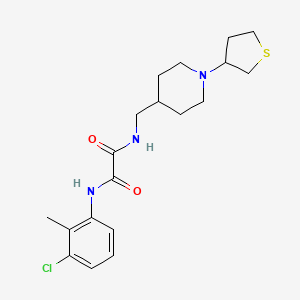 molecular formula C19H26ClN3O2S B2726886 N'-(3-chloro-2-methylphenyl)-N-{[1-(thiolan-3-yl)piperidin-4-yl]methyl}ethanediamide CAS No. 2034583-96-3