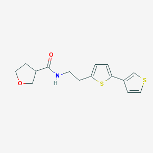 molecular formula C15H17NO2S2 B2726924 N-(2-([2,3'-bithiophen]-5-yl)ethyl)tetrahydrofuran-3-carboxamide CAS No. 2034547-78-7