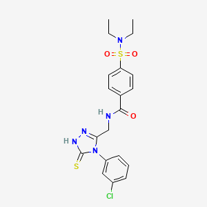 molecular formula C20H22ClN5O3S2 B2726946 N-{[4-(3-chlorophenyl)-5-sulfanylidene-4,5-dihydro-1H-1,2,4-triazol-3-yl]methyl}-4-(diethylsulfamoyl)benzamide CAS No. 391888-37-2