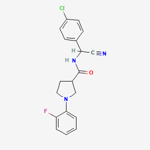 molecular formula C19H17ClFN3O B2726991 N-[(4-Chlorophenyl)-cyanomethyl]-1-(2-fluorophenyl)pyrrolidine-3-carboxamide CAS No. 2418726-85-7