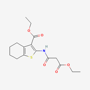 molecular formula C16H21NO5S B2727004 ethyl 2-[2-(ethyl carboxy)acetamido]-4,5,6,7-tetrahydro-1-benzothiophene-3-carboxylate CAS No. 899522-99-7