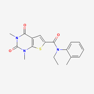 N-ethyl-1,3-dimethyl-N-(2-methylphenyl)-2,4-dioxo-1,2,3,4-tetrahydrothieno[2,3-d]pyrimidine-6-carboxamide