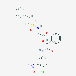 [2-(4-chloro-3-nitroanilino)-2-oxo-1-phenylethyl] 2-[[(E)-2-phenylethenyl]sulfonylamino]acetate