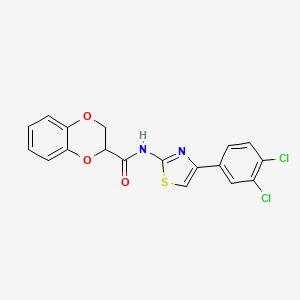 N-(4-(3,4-dichlorophenyl)thiazol-2-yl)-2,3-dihydrobenzo[b][1,4]dioxine-2-carboxamide