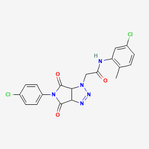 molecular formula C19H15Cl2N5O3 B2727108 N-(5-chloro-2-methylphenyl)-2-[5-(4-chlorophenyl)-4,6-dioxo-1H,3aH,4H,5H,6H,6aH-pyrrolo[3,4-d][1,2,3]triazol-1-yl]acetamide CAS No. 1052566-39-8