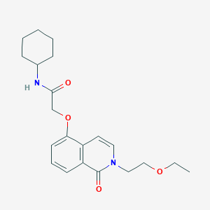 molecular formula C21H28N2O4 B2727123 N-cyclohexyl-2-((2-(2-ethoxyethyl)-1-oxo-1,2-dihydroisoquinolin-5-yl)oxy)acetamide CAS No. 898457-46-0