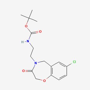 molecular formula C16H21ClN2O4 B2727132 tert-butyl (2-(7-chloro-3-oxo-2,3-dihydrobenzo[f][1,4]oxazepin-4(5H)-yl)ethyl)carbamate CAS No. 2034613-41-5