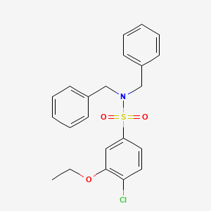 molecular formula C22H22ClNO3S B2727142 N,N-dibenzyl-4-chloro-3-ethoxybenzene-1-sulfonamide CAS No. 881476-93-3
