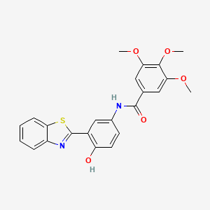 molecular formula C23H20N2O5S B2727145 N-(3-(benzo[d]thiazol-2-yl)-4-hydroxyphenyl)-3,4,5-trimethoxybenzamide CAS No. 313403-79-1