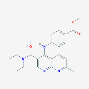 molecular formula C22H24N4O3 B2727146 Methyl 4-{[3-(diethylcarbamoyl)-7-methyl-1,8-naphthyridin-4-yl]amino}benzoate CAS No. 1251571-76-2