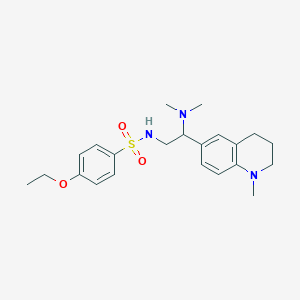 molecular formula C22H31N3O3S B2727150 N-(2-(dimethylamino)-2-(1-methyl-1,2,3,4-tetrahydroquinolin-6-yl)ethyl)-4-ethoxybenzenesulfonamide CAS No. 946265-99-2