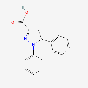 molecular formula C16H14N2O2 B2727154 1,5-diphenyl-4,5-dihydro-1H-pyrazole-3-carboxylic acid CAS No. 132465-62-4