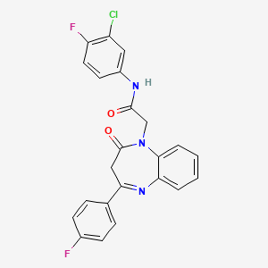 molecular formula C23H16ClF2N3O2 B2727155 N-(3-chloro-4-fluorophenyl)-2-[4-(4-fluorophenyl)-2-oxo-2,3-dihydro-1H-1,5-benzodiazepin-1-yl]acetamide CAS No. 951456-23-8