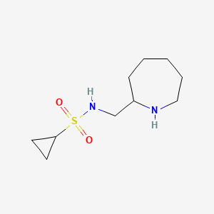 molecular formula C10H20N2O2S B2727156 N-(Azepan-2-ylmethyl)cyclopropanesulfonamide CAS No. 2137761-48-7