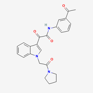 molecular formula C24H23N3O4 B2727168 N-(3-acetylphenyl)-2-oxo-2-[1-(2-oxo-2-pyrrolidin-1-ylethyl)indol-3-yl]acetamide CAS No. 872849-49-5