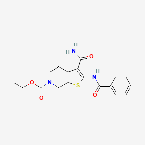 molecular formula C18H19N3O4S B2727172 ethyl 2-benzamido-3-carbamoyl-4,5-dihydrothieno[2,3-c]pyridine-6(7H)-carboxylate CAS No. 864925-61-1