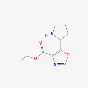 molecular formula C10H14N2O3 B2727184 Ethyl 5-pyrrolidin-2-yl-1,3-oxazole-4-carboxylate CAS No. 1895324-71-6