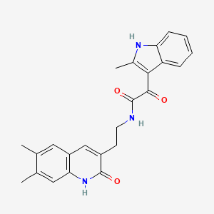 molecular formula C24H23N3O3 B2727215 N-[2-(6,7-dimethyl-2-oxo-1,2-dihydroquinolin-3-yl)ethyl]-2-(2-methyl-1H-indol-3-yl)-2-oxoacetamide CAS No. 862813-55-6