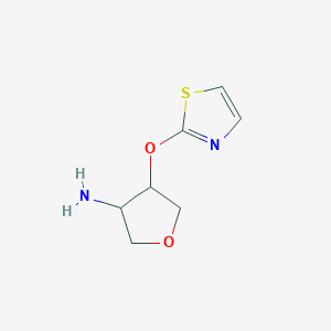 molecular formula C7H10N2O2S B2727237 4-(1,3-Thiazol-2-yloxy)oxolan-3-amine CAS No. 2201738-02-3
