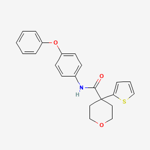 molecular formula C22H21NO3S B2727246 N-(4-phenoxyphenyl)-4-(thiophen-2-yl)oxane-4-carboxamide CAS No. 877650-18-5